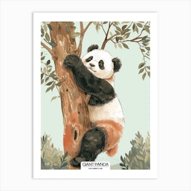 Giant Panda Climbing A Tree Poster 4 Art Print