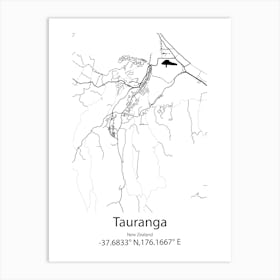 Tauranga,New Zealand Minimalist Map Art Print