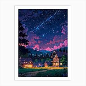 Night Sky Anime aesthetic 34 Art Print