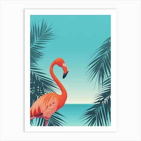 Greater Flamingo Nassau Bahamas Tropical Illustration 6 Art Print