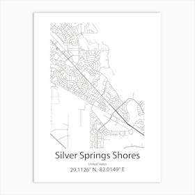 Silver Springs Shores,United States Minimalist Map Póster