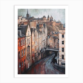 Kitsch Edinburgh Brushstroke Illustration 4 Art Print