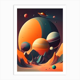 Planets Comic Space Space Art Print