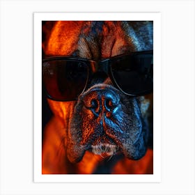 Boxer Dog In Sunglasses 1 Art Print