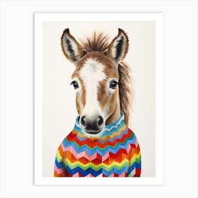 Baby Animal Wearing Sweater Horse 3 Art Print