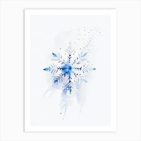 Unique, Snowflakes, Minimalist Watercolour 2 Art Print