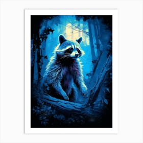 Raccoon Guardians Pop Art 1 Art Print
