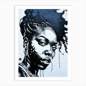 Graffiti Mural Of Beautiful Black Woman 5 Art Print