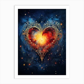 Space Zodiac Heart 2 Art Print
