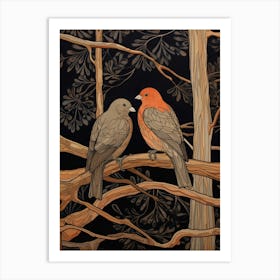 Two Birds Art Nouveau Poster 12 Art Print