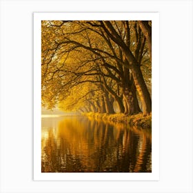 Autumn Trees By The Lake Art Print