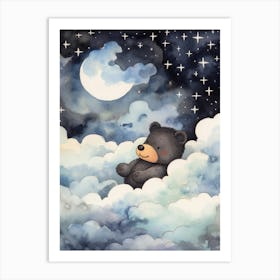 Baby Black Bear 1 Sleeping In The Clouds Art Print