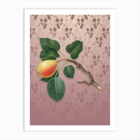 Vintage Pear Botanical on Dusty Pink Pattern n.1878 Art Print