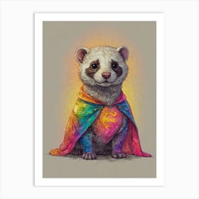 Ferret Superman Art Print