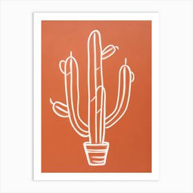 Cactus Line Drawing Chamaecereus Silvestrii 3 Art Print