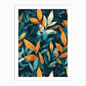 Seamless Pattern With Leaves 5 Art Print