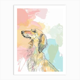 Pastel Saluki Dog Pastel Illustration 3 Art Print