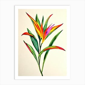 Bird Of Paradise Vintage Flowers Flower Art Print