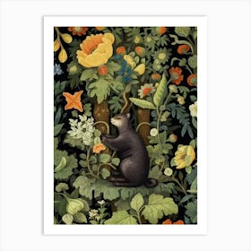 Bear In The Forest William Morris Art Print