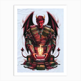 Devil With Books Art Print