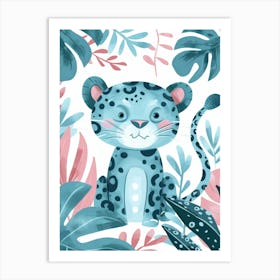 Blue Leopard In The Jungle Art Print