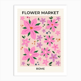 Flower Market Rome Italy Art Print