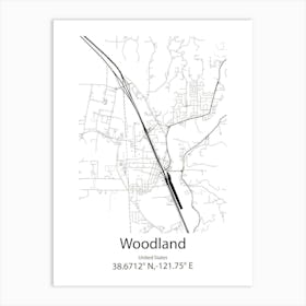 Woodland Park,United States Minimalist Map Art Print