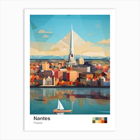 Nantes, France, Geometric Illustration 1 Poster Art Print