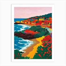 Plage De L'Escalet, Saint Tropez, France Hockney Style Art Print