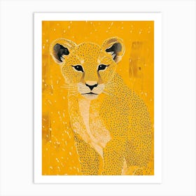 Yellow Mountain Lion 3 Art Print