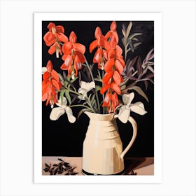 Bouquet Of Monkshood Flowers, Autumn Fall Florals Painting 2 Art Print