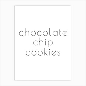 Chocolate Chip Cookies Typography Word Art Print