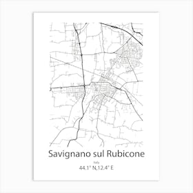 Savignano Sul Rubicone,Italy Minimalist Map Póster