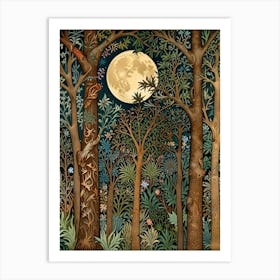 William Morris Moonlight In The Forest 30 Art Print