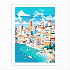 Ibiza, Spain, Geometric Illustration 2 Art Print