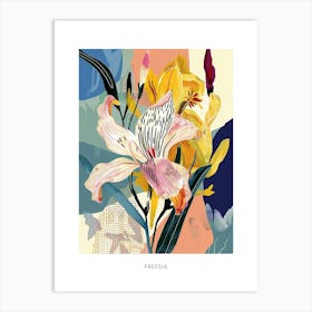 Colourful Flower Illustration Poster Freesia 3 Art Print