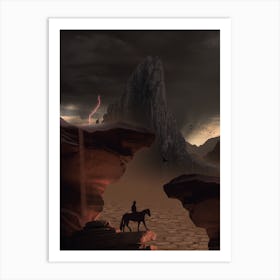 Horse Riding In The Desert Art Print
