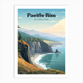 Pacific Rim National Park British Columbia Canada Adventure Modern Travel Art Art Print