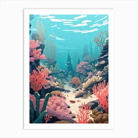 Great Barrier Reef, Australia, Graphic Illustration 4 Art Print
