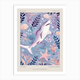 Purple Scalloped Hammerhead Shark 4 Poster Art Print