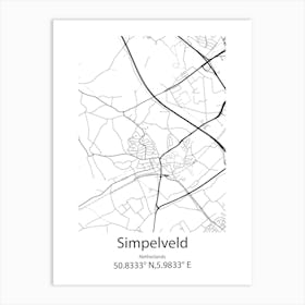 Simpelveld,Netherlands Minimalist Map Art Print