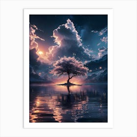 Tree In The Water Art Print