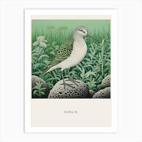 Ohara Koson Inspired Bird Painting Dunlin 1 Poster Art Print