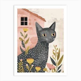 Egyptian Mau Cat Storybook Illustration 2 Art Print