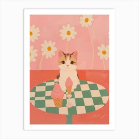 Cat And Ice Cream 1 Art Print