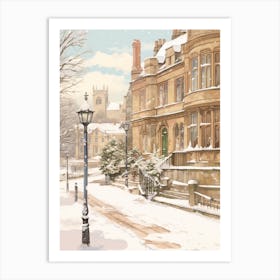 Vintage Winter Illustration Cambridge United Kingdom 3 Art Print