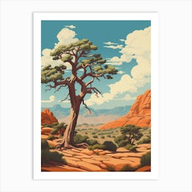  Retro Illustration Of A Joshua Tree In Grand Canyon 1 Art Print