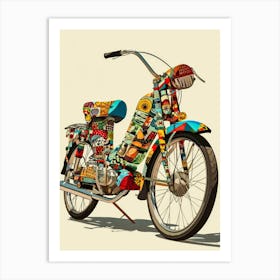 Vintage Colorful Scooter 30 Art Print