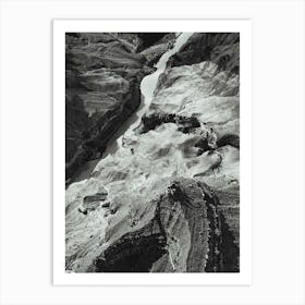 Abstract Grand Canyon Landscape Black & White Art Print
