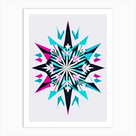 Symmetry, Snowflakes, Minimal Line Drawing 3 Art Print